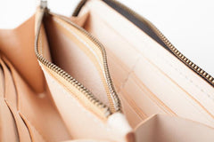 Dark Brown Handmade Leather Mens Long Wallet Zipper Bifold Long Clutch Wallets For Men - imessengerbags