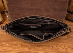 Cool Coffee Leather 13 inches Mens Small Postman Bag Messenger Bag Courier Bag for Men - imessengerbags