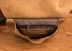 Dark Brown Leather 8 inches Mens Small Saddle Messenger Bags Shoulder Bags for Men - imessengerbags