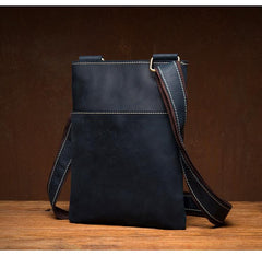 Cool Brown Leather 8 inches Mens Small Vertical Messenger Bags Brown Courier Bag for Men - imessengerbags