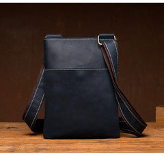 Cool Brown Leather 8 inches Mens Small Vertical Messenger Bags Brown Courier Bag for Men - imessengerbags