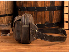Side view of Men Leather Waist Bag