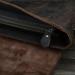 Vintage Brown Leather Mens 15 inches Laptop Work Bag Handbag Briefcase Shoulder Bags Business Bags For Men - imessengerbags