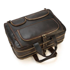 Brown Leather Mens 16 inches Laptop Work Bag Handbag Briefcase Shoulder Bags Business Bags For Men