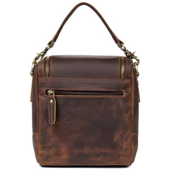 Dark Brown Leather Mens Small SLR Camera Bag Shoulder Bag Messenger Bag For Men - imessengerbags
