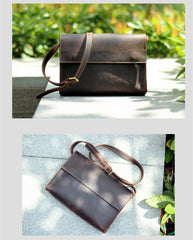 Dark Coffee Leather Mens Casual Small Courier Bag Messenger Bags Amber Postman Bag For Men