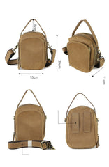 Dark Brown Leather Mens Casual Mini Courier Bag Messenger Bags Belt Bag Belt Pouch For Men - imessengerbags