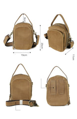 Dark Brown Leather Mens Casual Mini Courier Bag Messenger Bags Belt Bag Belt Pouch For Men
