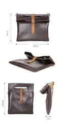 Dark Coffee  Leather Mens Casual Small Side Bags Messenger Bags Brown Postman Bag For Men - imessengerbags