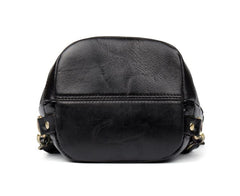 Black Leather Mens Cool Bucket Small Sling Bags Backpack Crossbody Pack Chest Bag for Men - imessengerbags