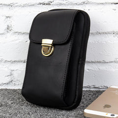 Dark Brown Leather Mens Cool Brown Waist Bag Phone Bag Belt Pouch Belt Bag For Men - imessengerbags