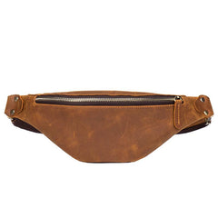 Vintage Brown Mens Leather Mens Fanny Pack Brown Waist Bag Hip Pack Belt Bag Bum bag for Men - imessengerbags