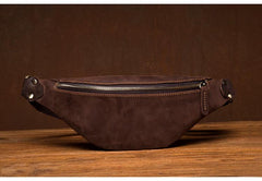 Vintage Brown Mens Leather Mens Fanny Pack Brown Waist Bag Hip Pack Belt Bag Bum bag for Men - imessengerbags