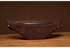 Vintage Brown Mens Leather Mens Fanny Pack Brown Waist Bag Hip Pack Belt Bag Bum bag for Men