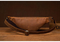 Vintage Brown Mens Leather Mens Fanny Pack Brown Waist Bag Hip Pack Belt Bag Bum bag for Men - imessengerbags