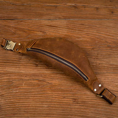 Vintage Brown Mens Leather Mens Fanny Pack Brown Waist Bag Hip Pack Belt Bag Bum bag for Men - imessengerbags