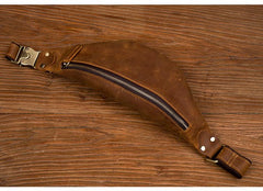 Vintage Brown Mens Leather Mens Fanny Pack Brown Waist Bag Hip Pack Belt Bag Bum bag for Men - imessengerbags