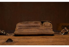 Vintage Brown Leather Mens Fanny Pack Waist Bag Coffee Hip Pack Belt Bag Bumbag for Men - imessengerbags