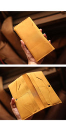 Vintage Brown Leather Mens Long Wallet Bifold Long Wallet Brown Phone Clutch Wallet For Men - imessengerbags