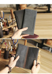 Vintage Brown Leather Mens Long Wallet Bifold Long Wallet Brown Phone Clutch Wallet For Men - imessengerbags