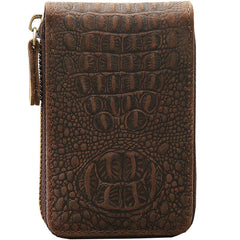 Dark Brown Leather Mens Small Card Wallet Card Holder Coin Purse For Men - imessengerbags