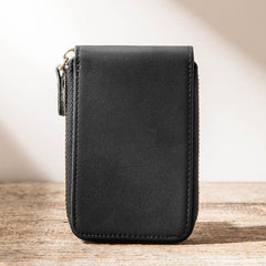 Dark Brown Leather Mens Small Card Wallet Card Holder Coin Purse For Men - imessengerbags