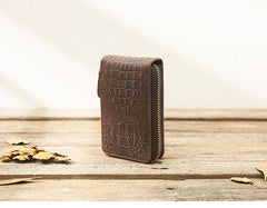 Dark Brown Leather Mens Small Card Wallet Card Holder Coin Purse For Men - imessengerbags