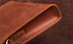 Dark Brown and Brown MENS LEATHER SLIM CLUTCH ENVELOPE BAG CLUTCH BAG FOR MEN