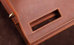 Dark Brown and Brown MENS LEATHER SLIM CLUTCH ENVELOPE BAG CLUTCH BAG FOR MEN