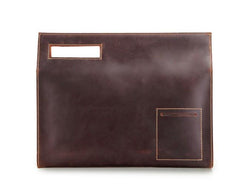 Dark Brown and Brown MENS LEATHER SLIM CLUTCH ENVELOPE BAG CLUTCH BAG FOR MEN