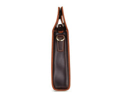 Dark Brown and Brown MENS LEATHER SLIM CLUTCH ENVELOPE BAG CLUTCH BAG FOR MEN