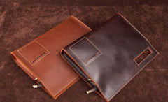 Dark Brown and Brown MENS LEATHER SLIM CLUTCH ENVELOPE BAG CLUTCH BAG FOR MEN