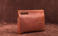 Dark Brown and Brown MENS LEATHER SLIM CLUTCH ENVELOPE BAG CLUTCH BAG FOR MEN