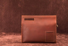 Dark Brown and Brown MENS LEATHER SLIM CLUTCH ENVELOPE BAG CLUTCH BAG FOR MEN