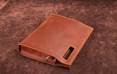 Dark Brown and Brown MENS LEATHER SLIM CLUTCH ENVELOPE BAG CLUTCH BAG FOR MEN