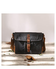 Small Waxed Canvas Mens Waterproof Green Side Bag Courier Bag Messenger Bag for Men - imessengerbags