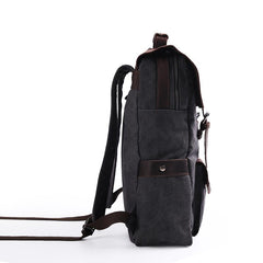 Gray Waxed Canvas Mens Large 15'' Laptop Backpack College Backpack Hiking Backpack for Men - imessengerbags