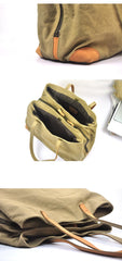 Gray Canvas Leather Mens Denim Bag Tote Bag Messenger Bag Camel Travel Bag For Men and Women - imessengerbags