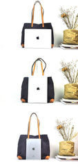 Gray Canvas Leather Mens Denim Bag Tote Bag Messenger Bag Camel Travel Bag For Men and Women - imessengerbags