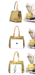 Gray Canvas Leather Mens Denim Bag Tote Bag Messenger Bag Camel Travel Bag For Men and Women - imessengerbags
