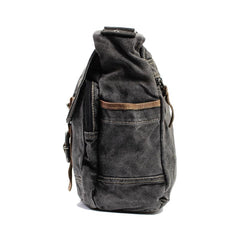 Cool Canvas Black Mens 13 inches Messenger Bag Side Bag Green Postman Bag Courier Bag For Men