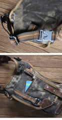 Canvas Black Mens DropLeg Bag Green Belt Pouch Waist Bag Hip Bag Small Side Bag For Men