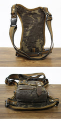 Canvas Black Mens DropLeg Bag Green Belt Pouch Waist Bag Hip Bag Small Side Bag For Men