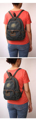 denim bags Blue Denim Backpack School Backpack Womens Blue Denim School Rucksack For Women
