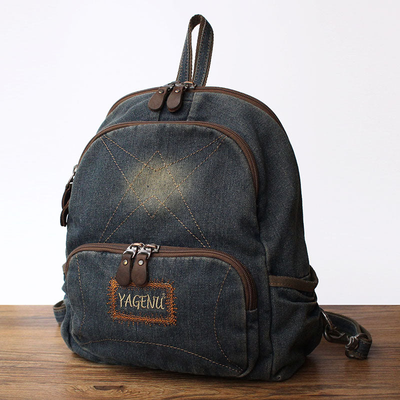 Blue Denim Backpack School Backpack Womens Blue Denim School Rucksack For Women