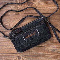 Denim Womens Phone Shoulder Bags Mini Denim Crossbody Bag Clutch Wirstlet Purse