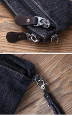 Denim Womens Phone Shoulder Bags Mini Denim Crossbody Bag Clutch Wirstlet Purse