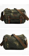 Denim Coffee Mens 10 inches Messenger Bag Dark Green Jean Postman Bag Courier Bag For Men - imessengerbags