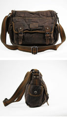 Denim Coffee Mens 10 inches Messenger Bag Dark Green Jean Postman Bag Courier Bag For Men - imessengerbags