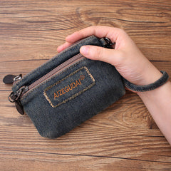 Blue Denim Womens Small Shoulder Bags Keys Coin Wallet Vintage Messenger Bag Denim Wirstlet Purse